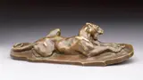 Arthur Putnam, Reclining Panther (No.26), 1909, brown patinated bronze