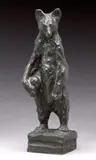 Arthur Putnam, A Study of a Standing Bear with a Ball, 1908, brown patinated bronze