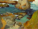 Mary De Neale Morgan, Point Lobos, oil on board