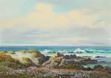 Albert Thomas Derome, Flowers by the Shore between Monterey and Carmel