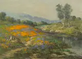 William Franklin Jackson, Poppies and Lupine by a River