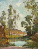 Dedrick Brandes Stuber, Cottages by a Pond