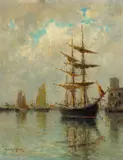 Dedrick Brandes Stuber, Boats in a Harbor (The Last Haren)