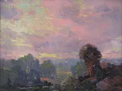 The Evening Star by Hanson Puthuff, oil on canvas board, sold Dec 2005