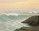 Roi Clarkson Colman, Sunset at Laguna, oil on canvas
