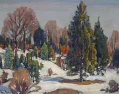 Trees in Winter by Paul Lauritz, oil on canvas board, offered Dec 2005