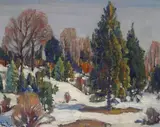Trees in Winter by Paul Lauritz, oil on canvas board, offered Dec 2005