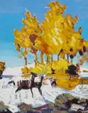 Conrad Buff, Deer in a Landscape