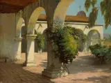 G.P. Stone, San Juan Capistrano Mission, 1909, oil on canvas