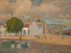 Edgar Keller, Mission San Juan Capistrano, 1913, oil on canvas