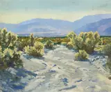 William Alexander Griffith, Desert Wash, oil on canvas laid down