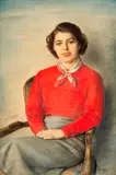A Portrait of Miss Joan Toohig by Matteo Sandona, 1953, mixed media on paper, offered Dec 2005