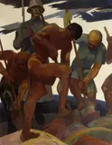 Emil Kosa, Sr., A Concentration Camp under the German Eagle, oil on canvas