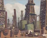 Ralph Holmes, Southern California Oil Wells, oil on canvas