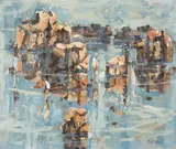 Philip Latimer Dike, Reflections (No. 2), mixed media on board