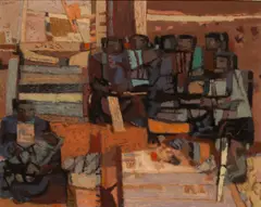 Richard Haines, Navajo, oil on board