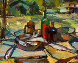 Sergei Bongart, Morning Catch, Idaho, 1970, oil on canvas