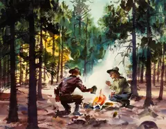 Charles Payzant, Coffee Break, watercolor on paper