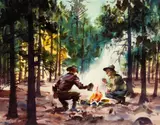 Charles Payzant, Coffee Break, watercolor on paper