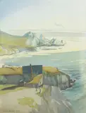 Arthur H. Millier, Nottleigh's Landing, Big Sur Coast, 1967, watercolor on paper