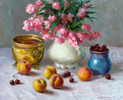 In Cherry Blossom Time by Ovanes Berberian, 1983, oil on canvas, offered Dec 2005