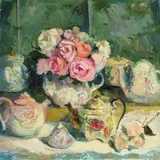 Millie Greene, The Breakfast Table, oil on canvas