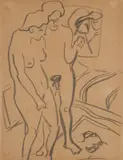 (German, 1880-1938) by Ernst Ludwig Kirchner, charcoal on buff paper, sold Nov 2005