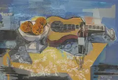 (Spanish, 1897-1968) by Ismael  González de la Serna, mixed media on heavy card, sold Nov 2005