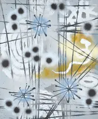 (British, 1912-2003) by Gordon Onslow Ford, mixed media on paper mounted on denim, offered Nov 2005