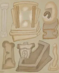 (American, b. 1921) by William Brice, oil on emery cloth on masonite, sold Nov 2005