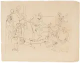 Elaine de Kooning, (American, 1919-1989), pencil on paper