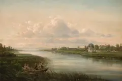 Ferdinand, A River Scene with a House, oil on canvas