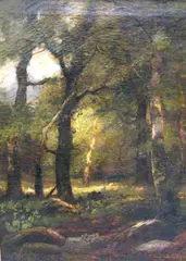 Charles Linford, A Forest Interior, oil on canvas