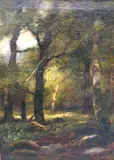 Charles Linford, A Forest Interior, oil on canvas
