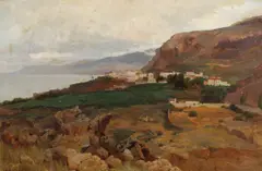 Bror Anders Wikström, View of a Coastal Village, 1904, oil on canvas