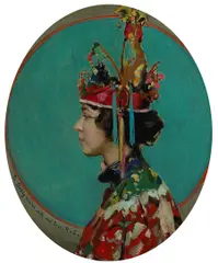 Robert Van Vorst Sewell, A Portrait of a Lady in Profile in Oriental Costume, oil on canvas