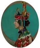 Robert Van Vorst Sewell, A Portrait of a Lady in Profile in Oriental Costume, oil on canvas