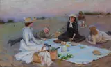 Charles Courtney Curran, Picnic Supper on the Sand Dunes, 1890, oil on canvas
