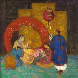Henry Joseph Soulen, Presentation to the Royal Child, oil on canvas
