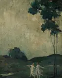 Arthur Bowen Davies, Three Girls Dancing in a Landscape