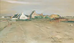 Elizabeth Nourse, Penmarch, Finistère, France, 1919, pencil, watercolor and gouache on board