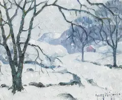 Midwinter by Guy Carleton Wiggins, oil on canvas board, sold Aug 2005