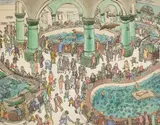 Ethel Spears, New York Aquarium, pencil and watercolor on paper