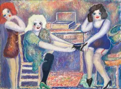Alfred Morang, Ladies of the Night, oil on canvas board