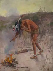 Louis Betts, Before the Hunt, oil on board