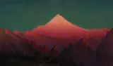 James Everett Stuart, Mount Hood from Near the Columbia River, Multnomah Falls to the Right of the Foreground, Oregon (No. 2220)