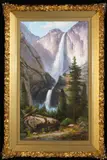 Harry Cassie Best, Yosemite Falls; Happy Isles on the Merced River (a pair), first oil on canvas; second oil on board