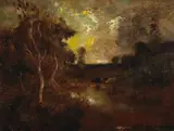 William Keith, Cattle Watering at a Pond