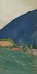 Francis McComas, Carmel Valley, pencil and watercolor on paper