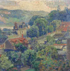 Joseph Kleitsch, A View of a French Village, 1926, oil on canvas